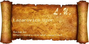 Lazarovics Uzor névjegykártya